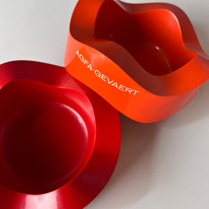 Set: 2 Aschenbecher orange rot von Walter Zeischegg für Helit