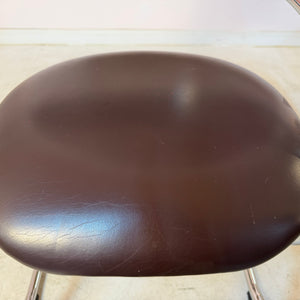 Freischwinger dunkelbraun Leder Chrom
