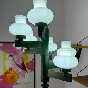 Kronleuchter grün Opalglas