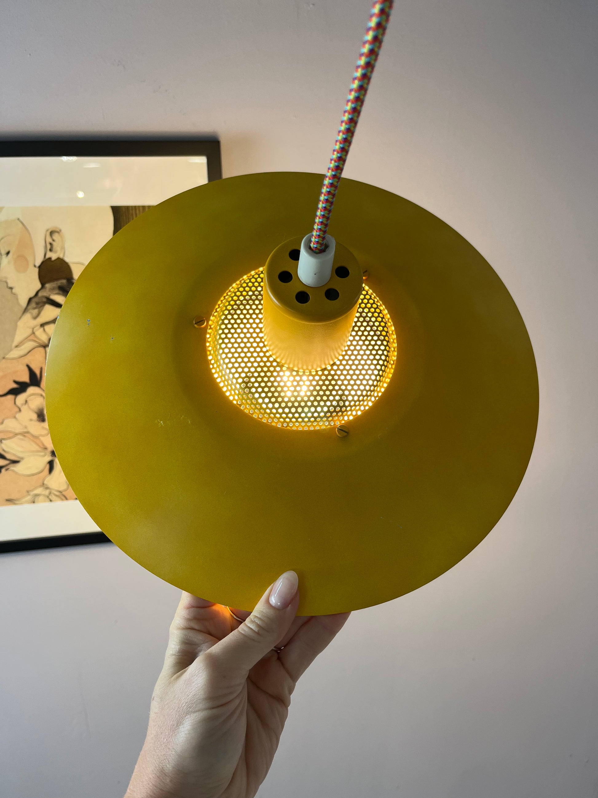 Lamellenlampe gelb aus Dänemark