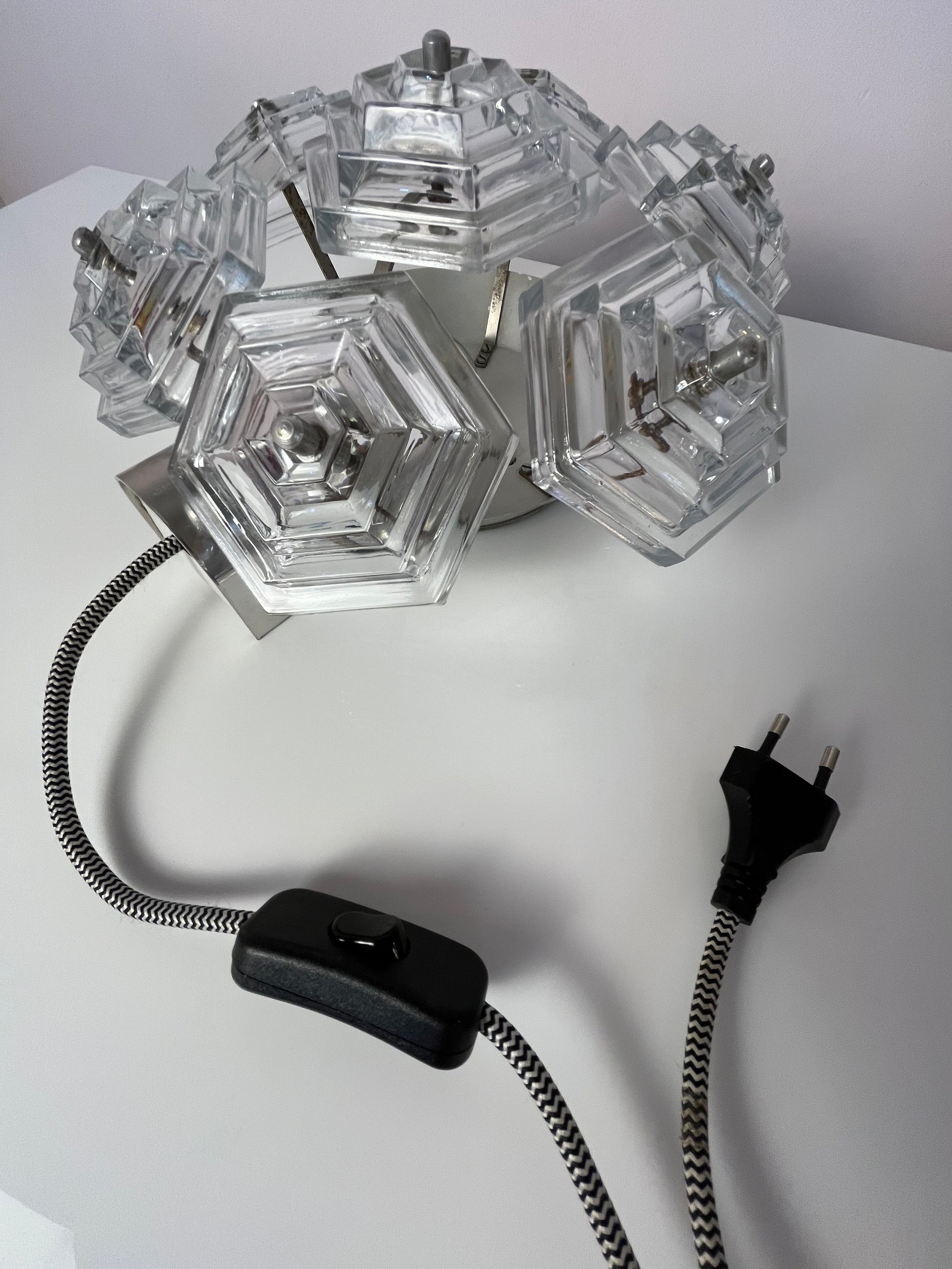 Wandlampe Eiskristall von VEB Kristallleuchtenbau Ebersbach