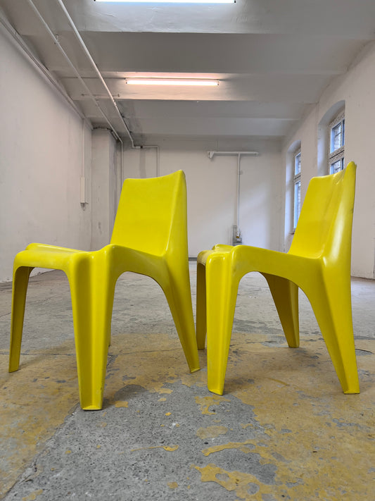 Esszimmerstuhl Modell BA 1171 gelb von Helmut Bätzner für Bofinger