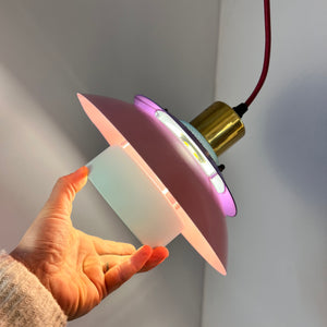 Lamellenlampe neu lackiert mint rosa lila aus Dänemark