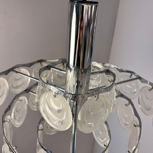 Hängelampe mit Scheiben silber weiß Acrylglas Metall