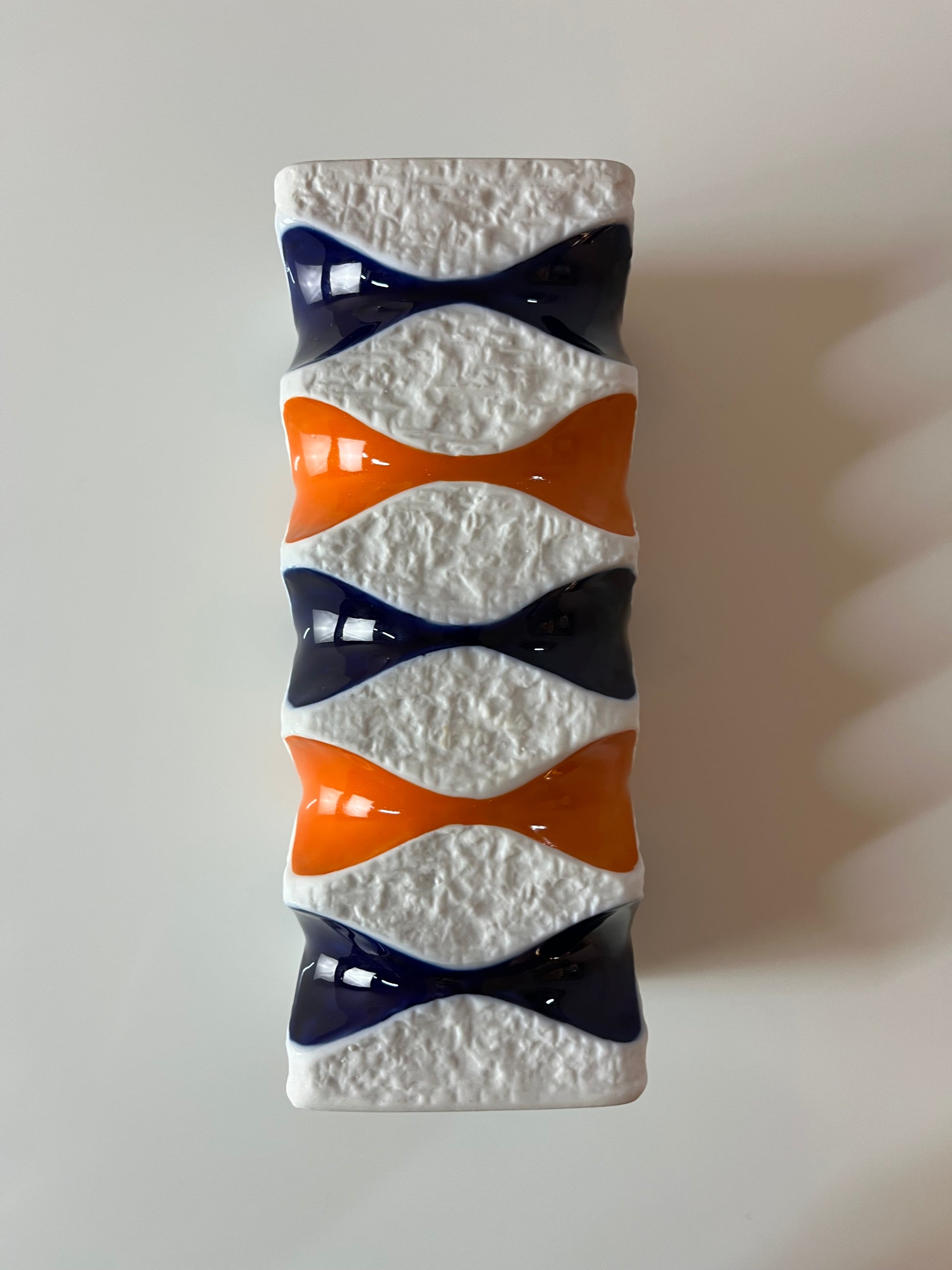 Vase 640/2 orange blau von Royal Porzellan Bavaria KPM