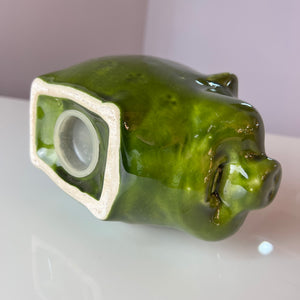 Sparschwein grün Keramik