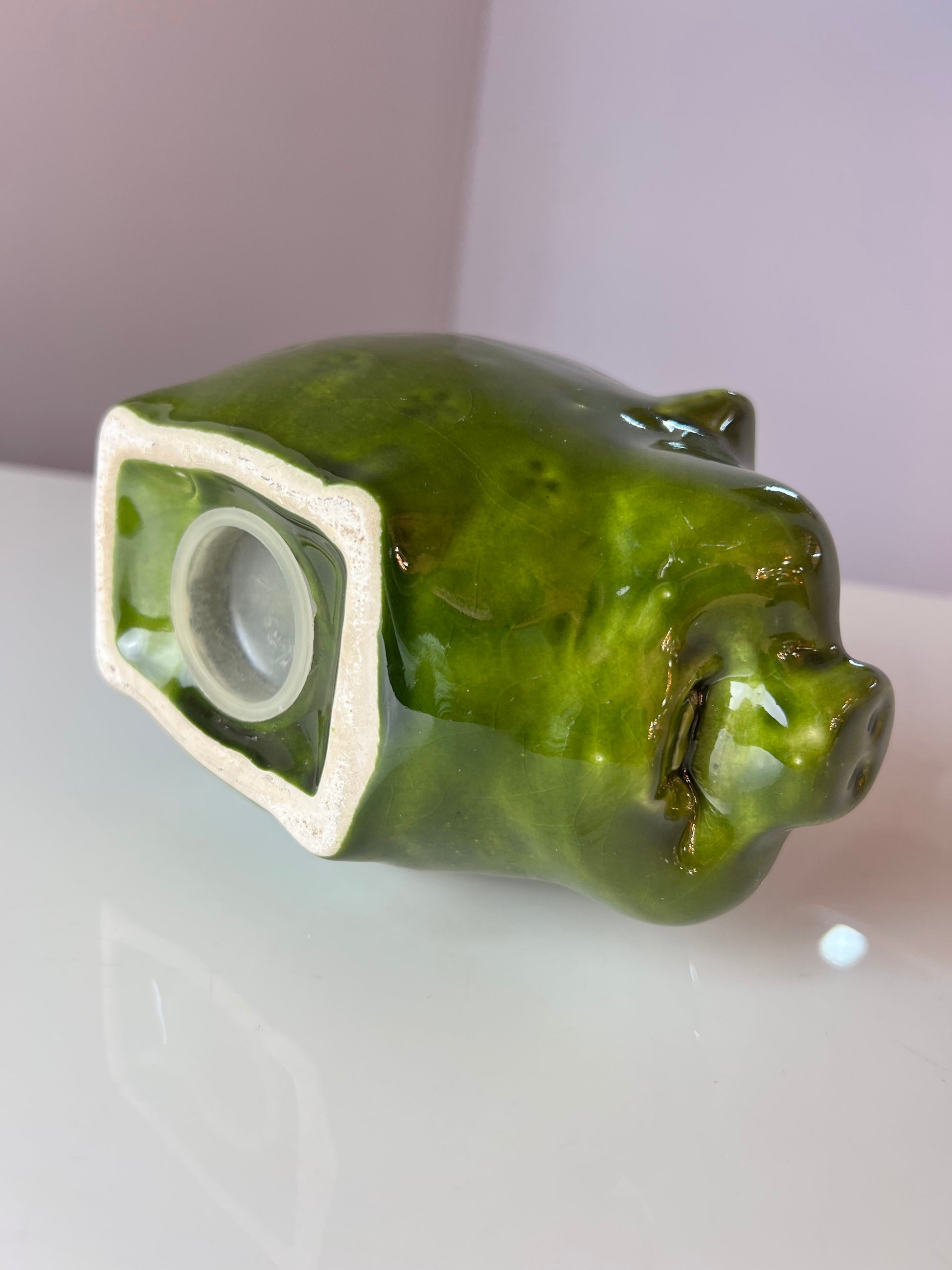 Sparschwein grün Keramik