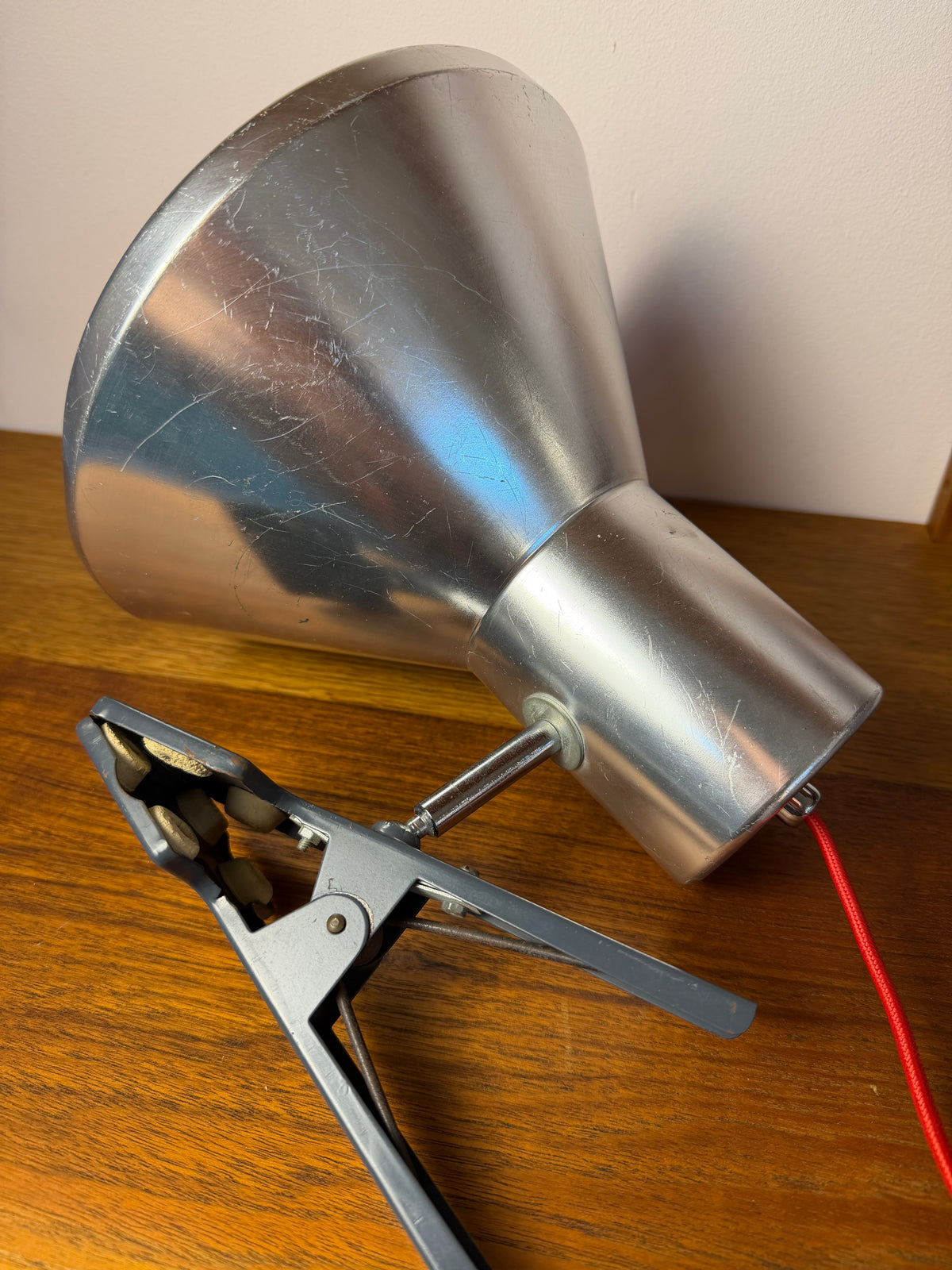 Klemmlampe silber aus Dänemark