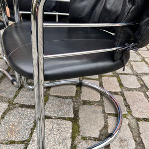 Freischwinger Echtleder Chrom aus Italien