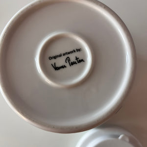 Teekanne dunkelblau weiß mit 