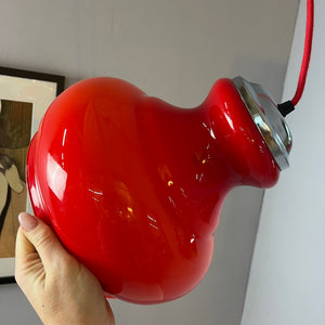 Hängelampe rot Glas