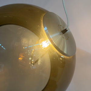 Hängelampe braun transparent Kunststoff