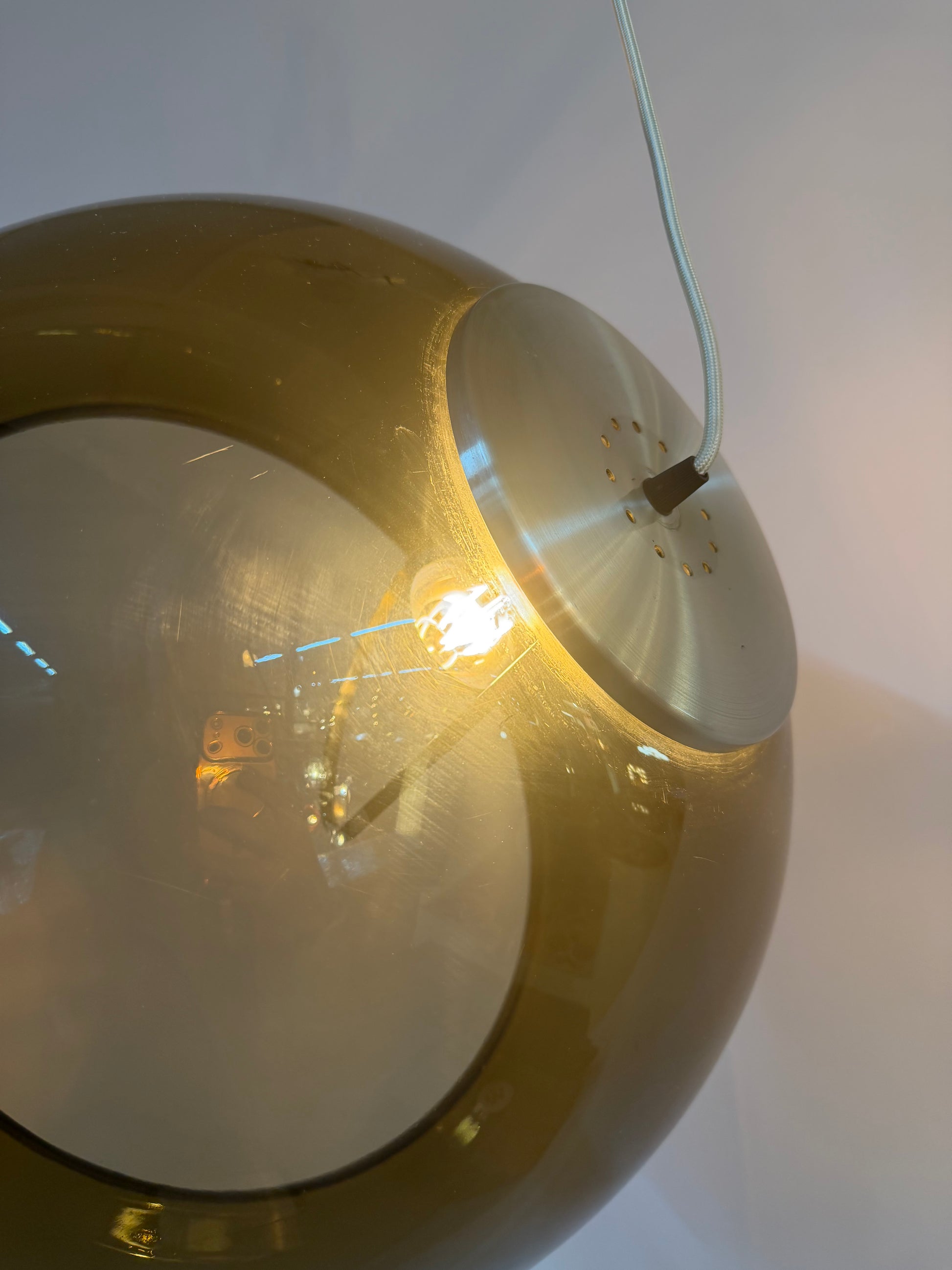Hängelampe braun transparent Kunststoff