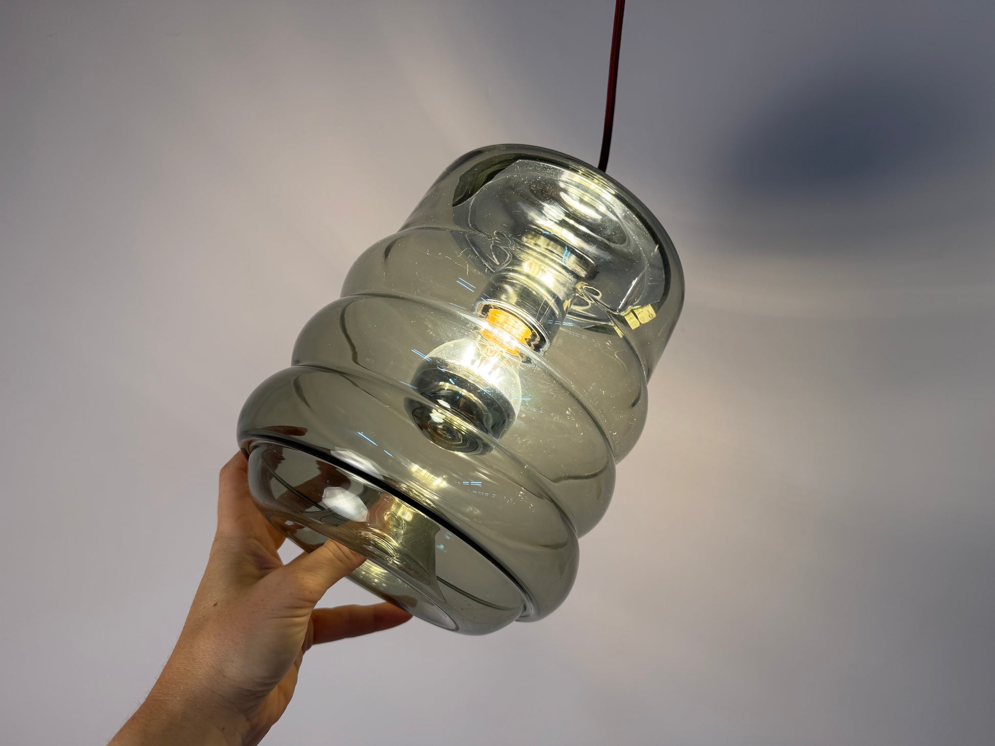 Hängelampe Rauchglas Chrom von Peill & Putzler