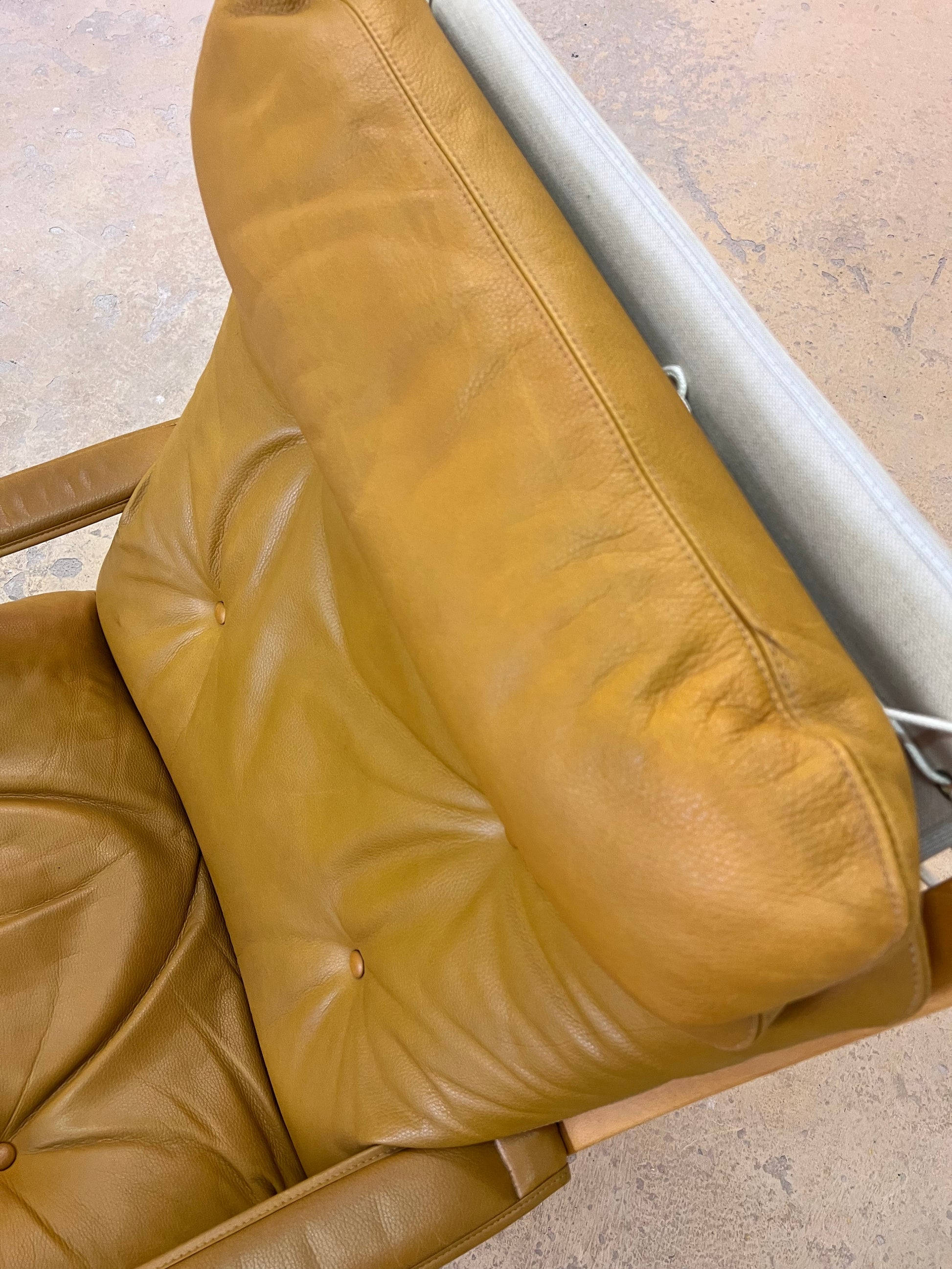 Set: Sessel Siesta mit Hocker Echtleder von Ingmar Relling für Westnofa