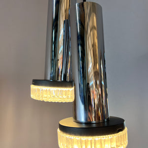 Hängelampe Chrom & Eisglas von Kaiser Leuchten