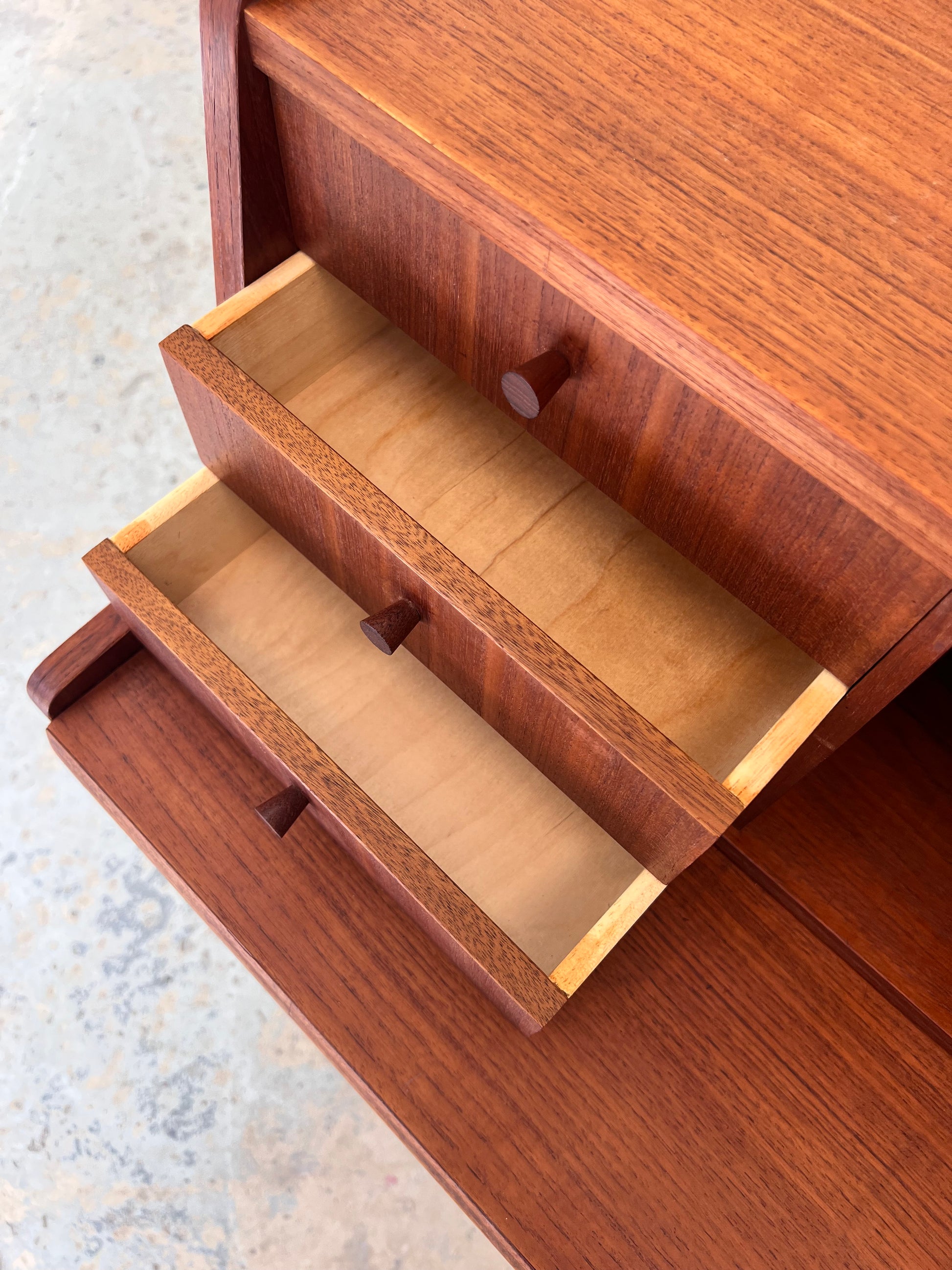 Sekretär Teak mit Spiegel aus Dänemark