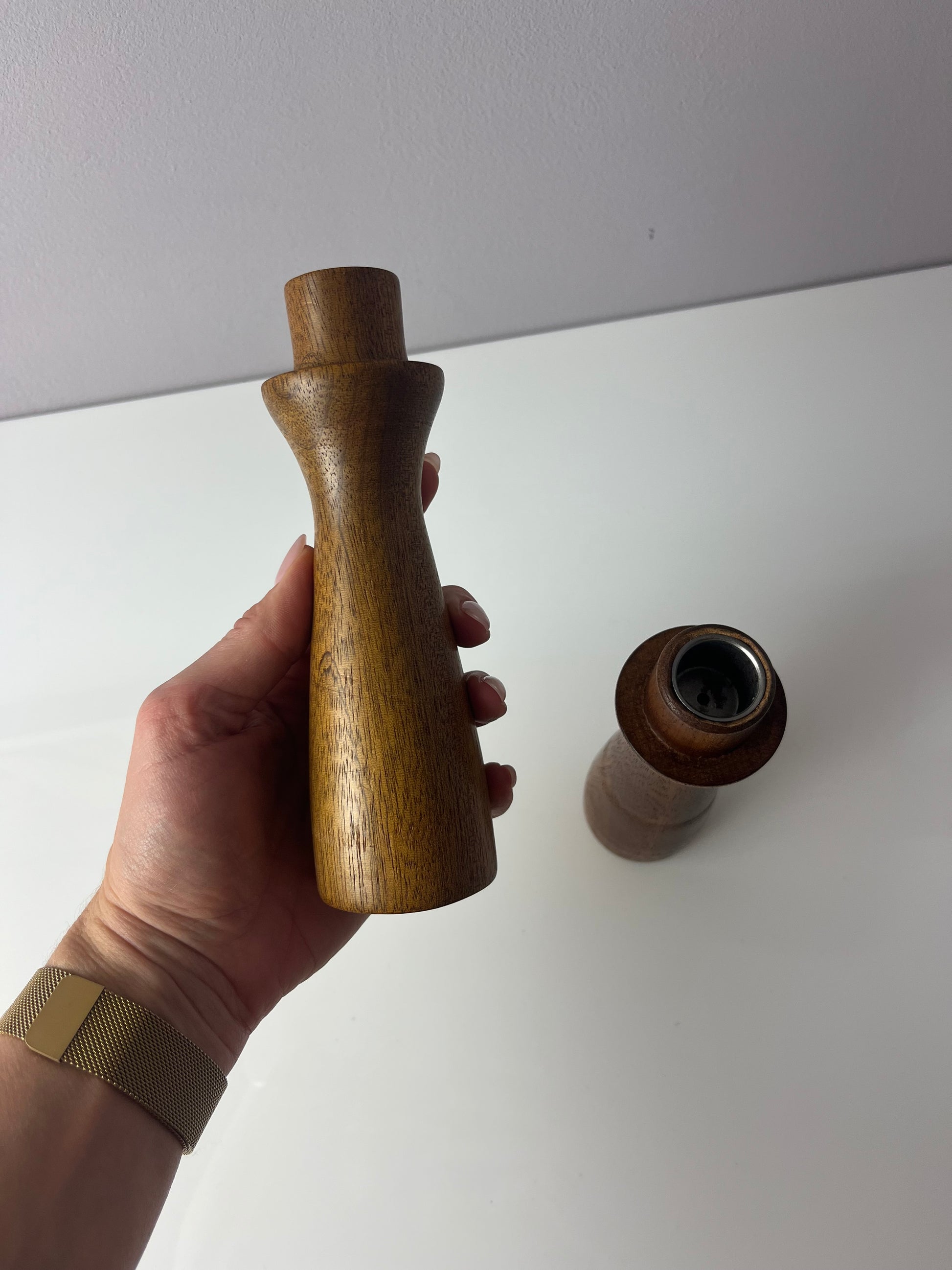 Set: 2x Kerzenständer Teak