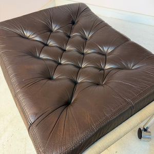 Hocker Modell Bore dunkelbraun Chrom von Noboru Nakamura für IKEA
