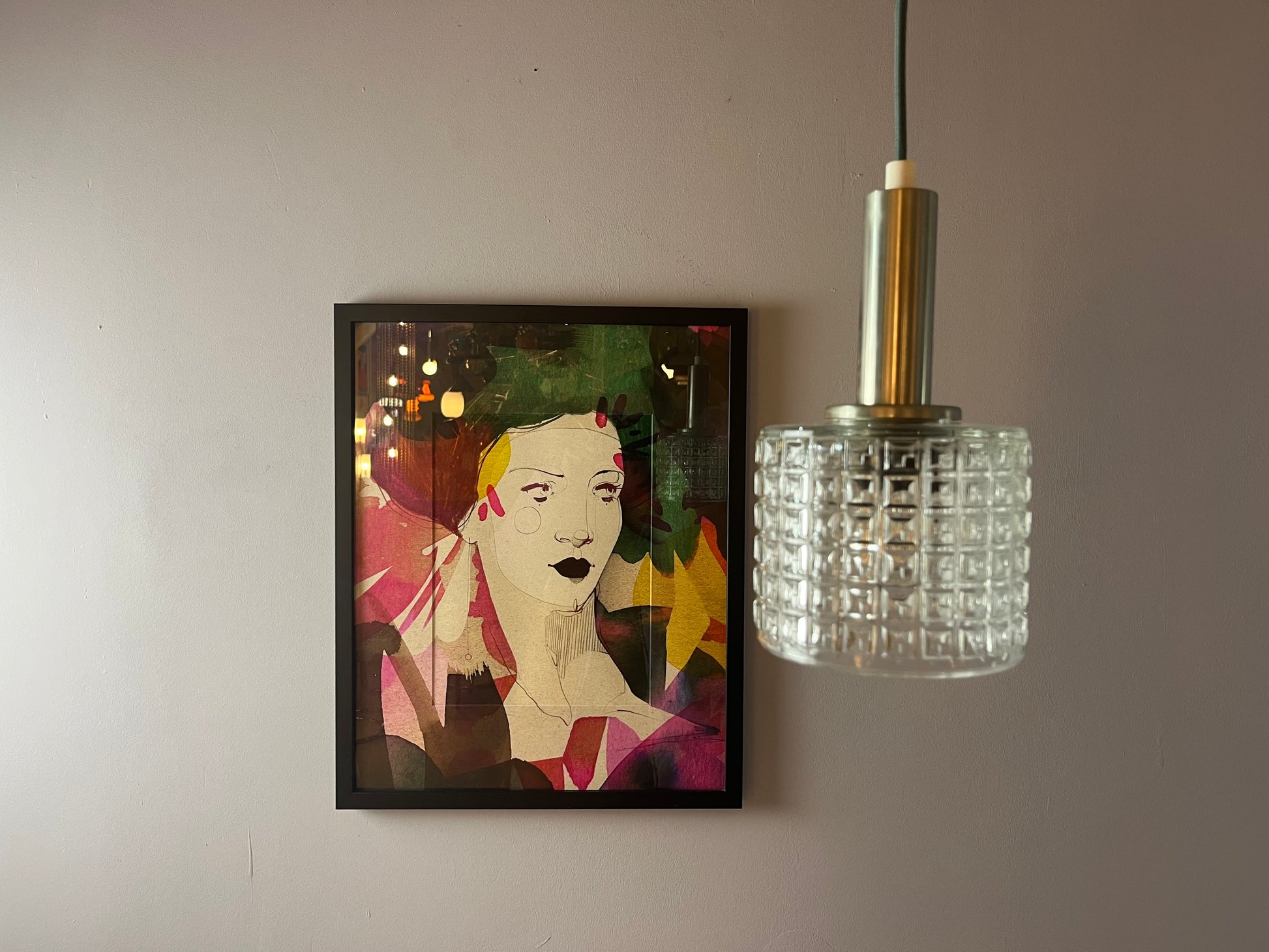 Hängelampe Glas Metall aus Dänemark