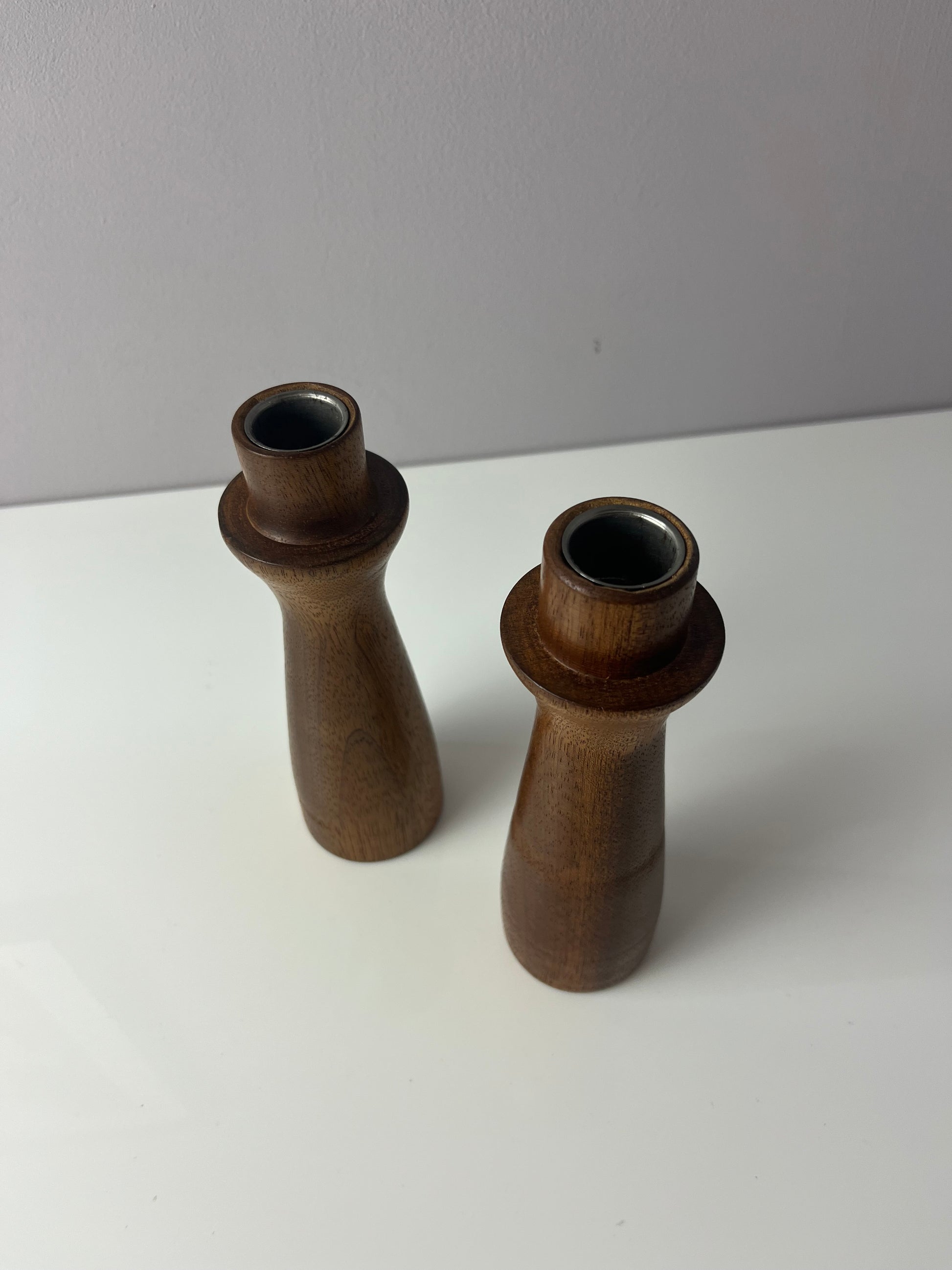 Set: 2x Kerzenständer Teak