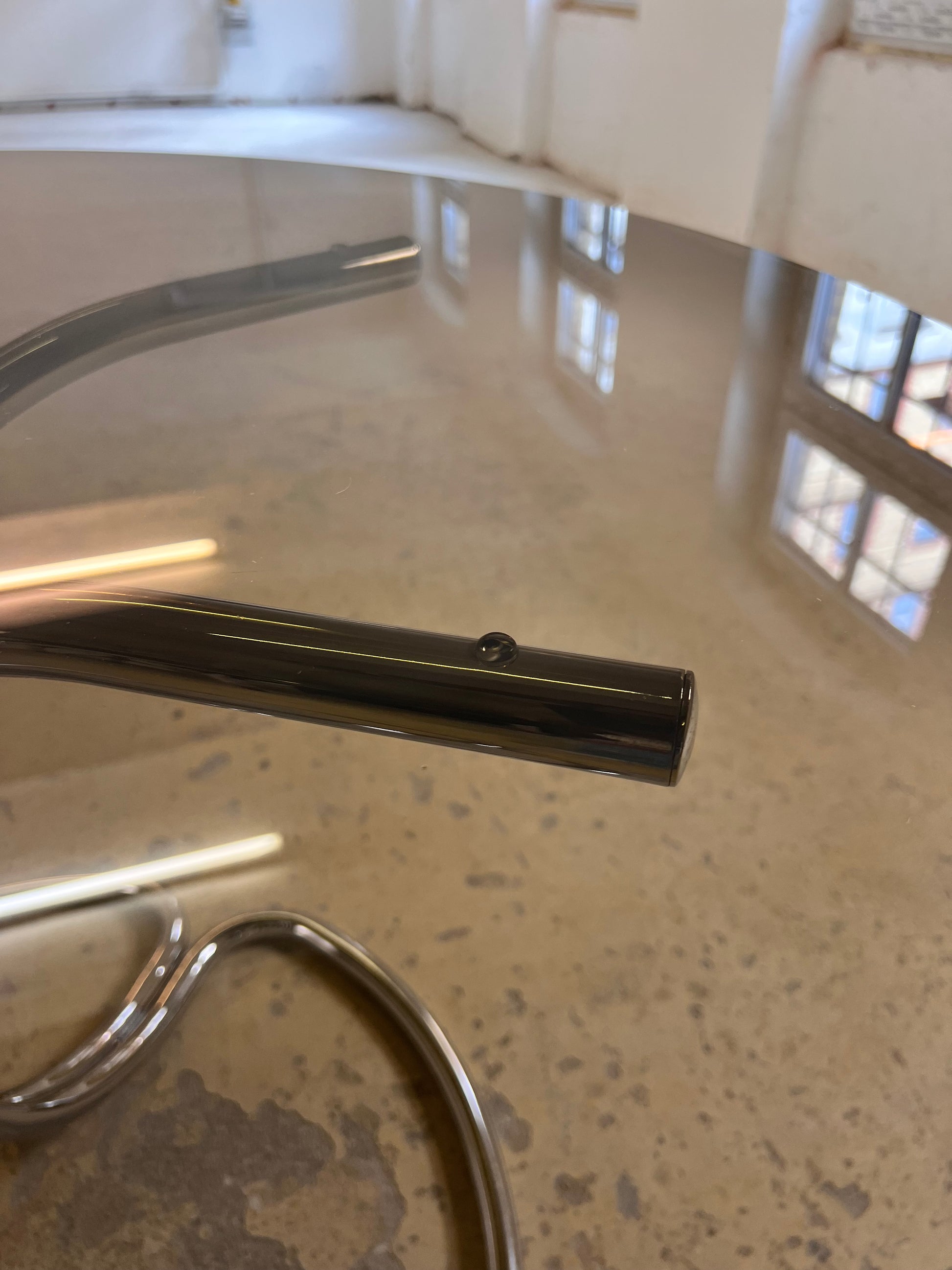 Runder Esstisch Rauchglas & Chrom von Gastone Rinaldi für Rima