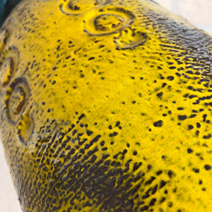 Bodenvase Fat Lava gelb von Carstens Keramik West Germany
