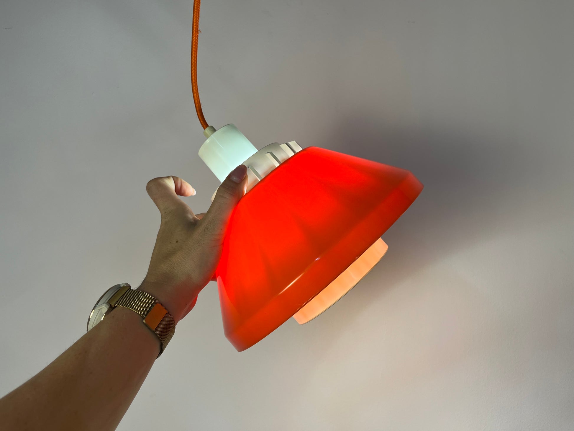 Hängelampe Modell 854 orange Kunststoff von Lyskær Belysning