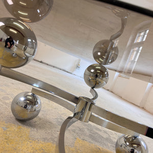 Couchtisch „Atomic“ Glas & Chrom