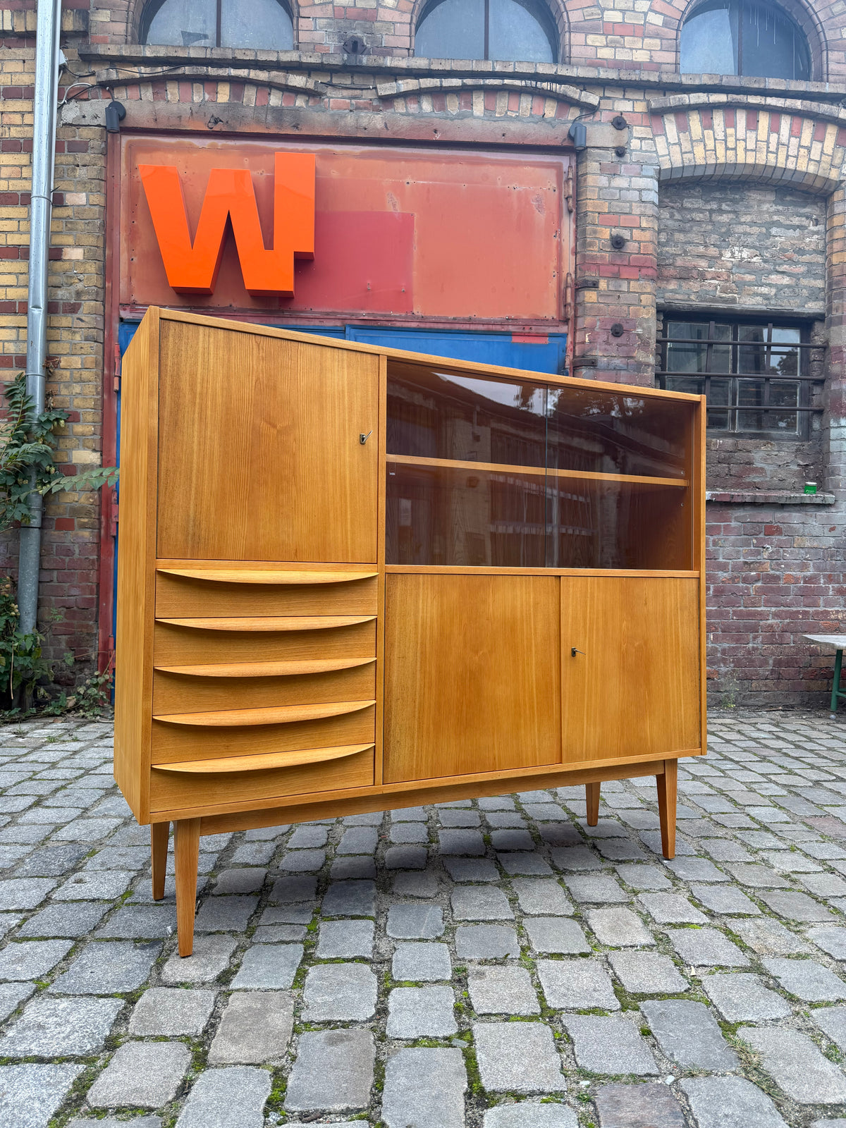 Highboard Typ 602/G Esche von Franz Ehrlich für Hellerau