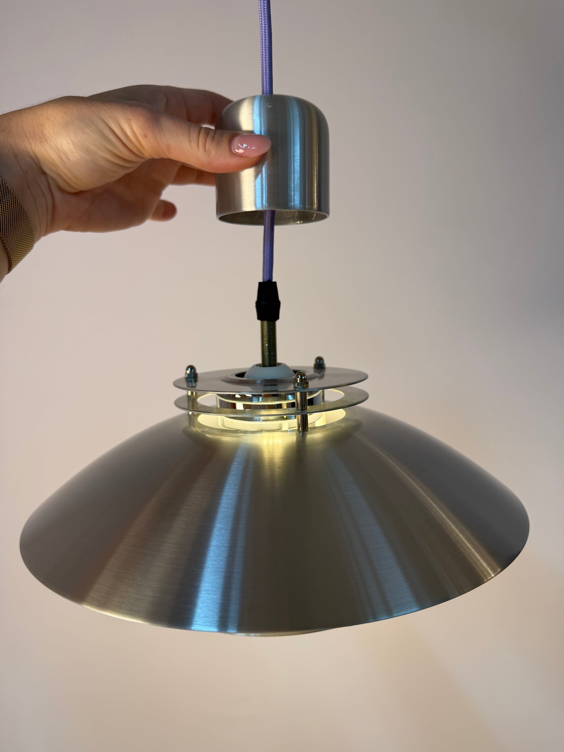 Lamellenlampe silber aus Dänemark