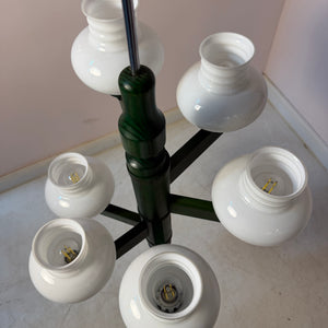 Kronleuchter grün Opalglas
