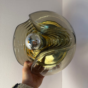 Kleine Wandlampe Futura Rauchglas Messing von Koch & Lowy für Peill & Putzler