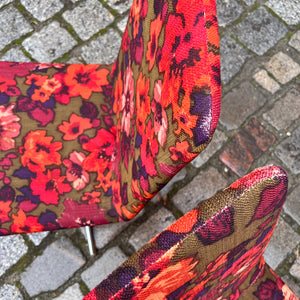 Set: 2x Drehstuhl rot floral von EKA Wohnmöbel