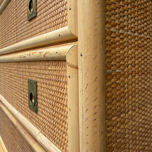 Kommode Rattan Bambus mit Messinggriffen von Dal Vera