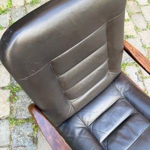 Sessel dunkelbraun Echtleder von Dyrlund