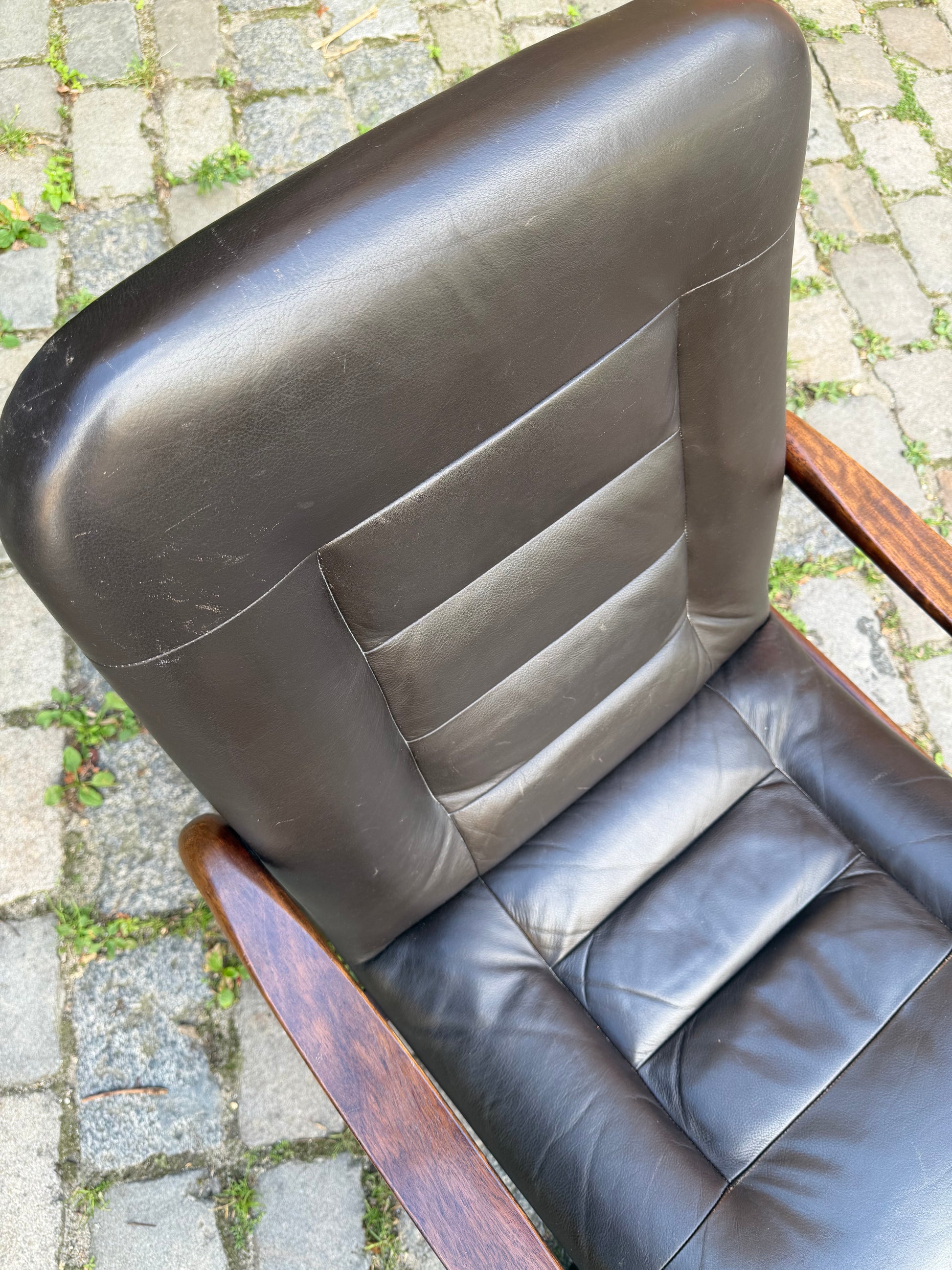 Sessel dunkelbraun Echtleder von Dyrlund