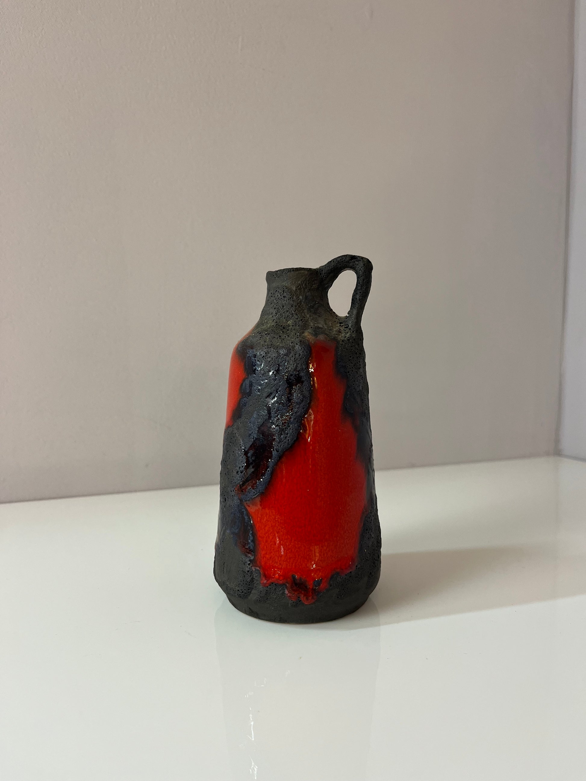 Vase Fat Lava rot dunkelbraun von Marei Keramik