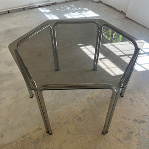 Hexagon Esstisch Rauchglas Chrom