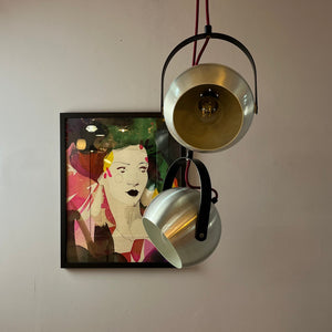 Kugellampe mit Kippmechanismus silber schwarz