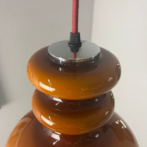 Hängelampe braun orange Glas