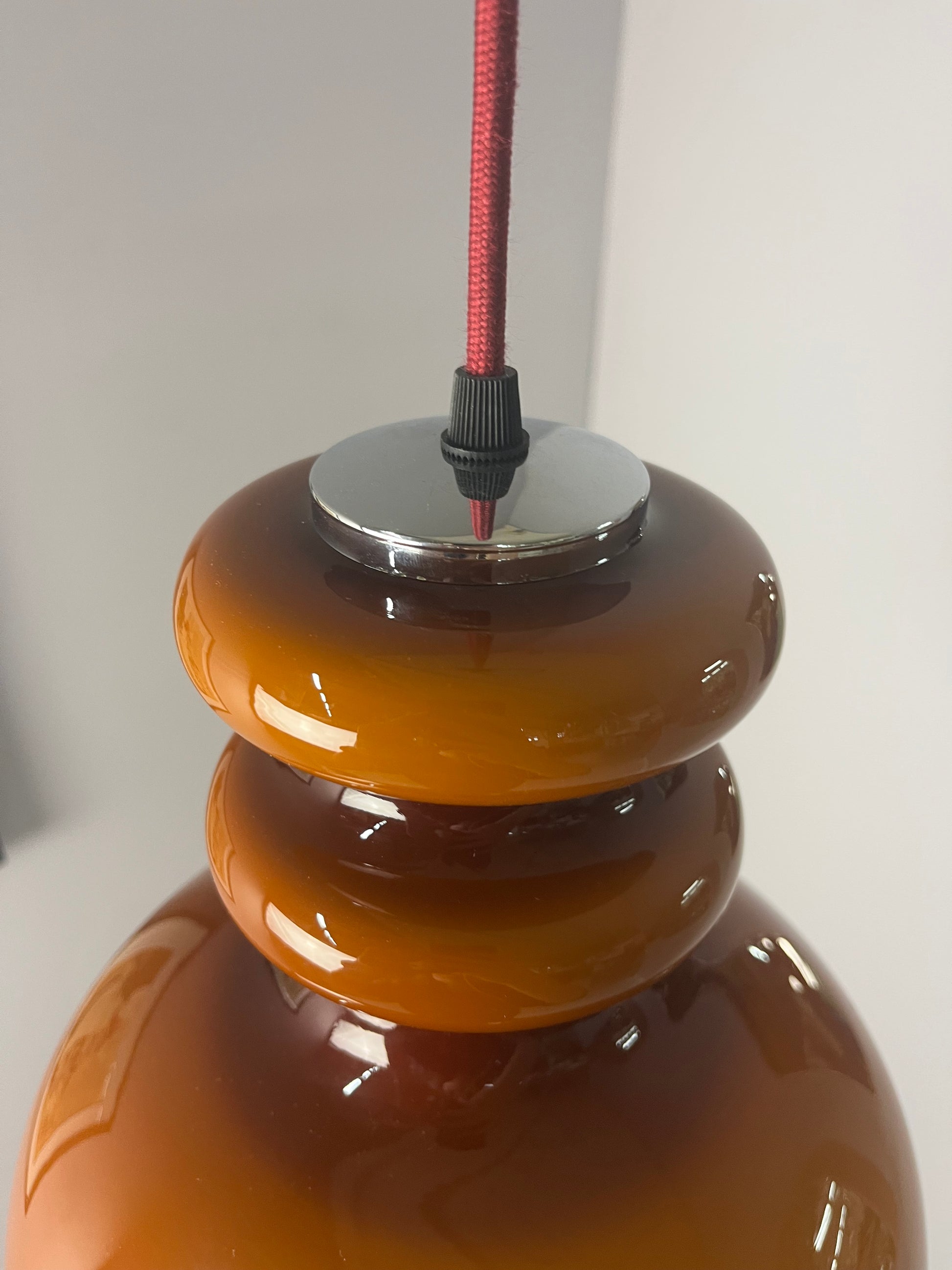 Hängelampe braun orange Glas