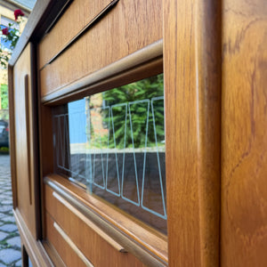 Highboard Teak mit Vitrine & Minibar aus Dänemark