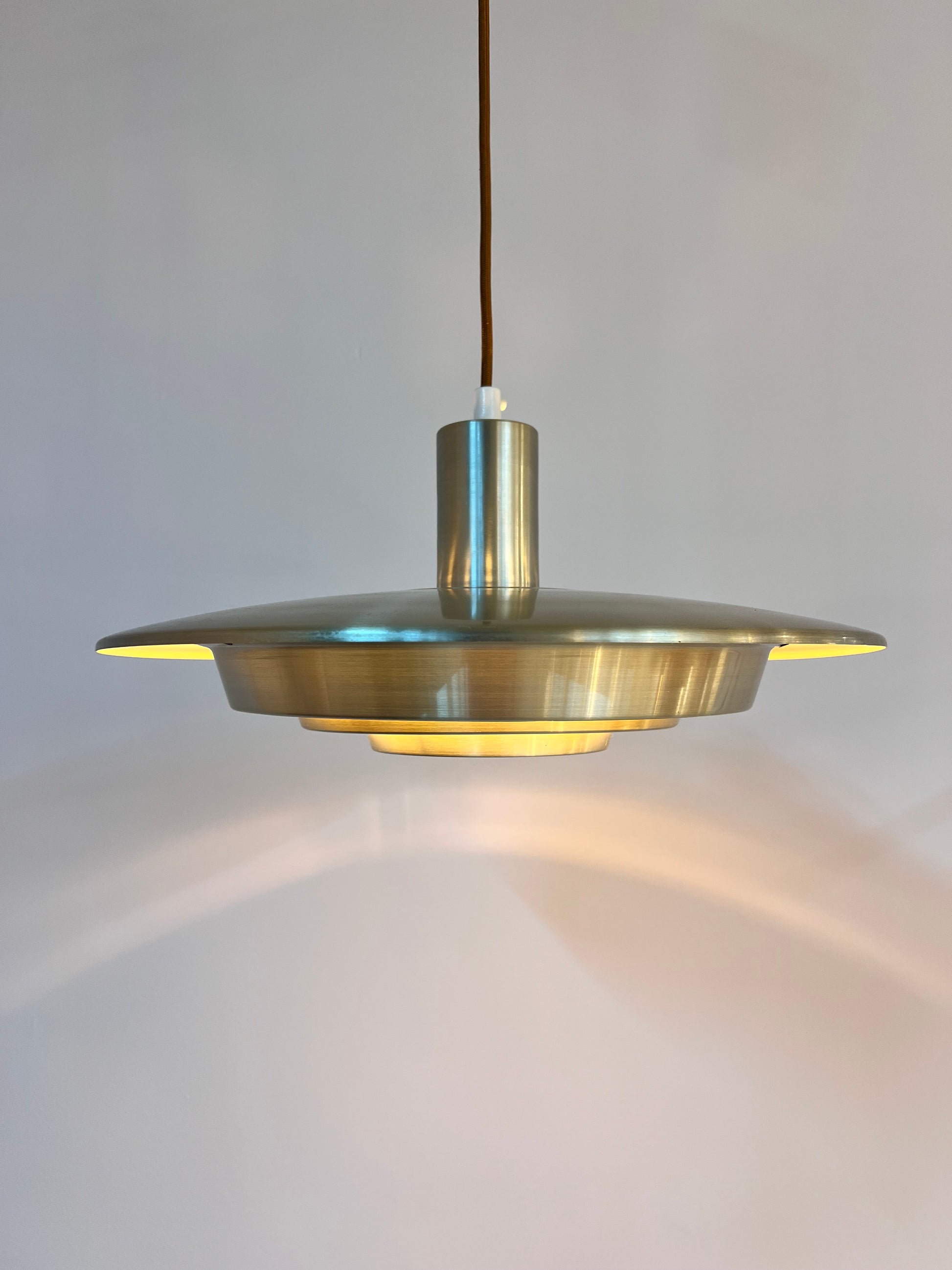 Lamellenlampe silber von Erik Jensen für Teknika