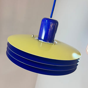 Hängelampe Typ 763 blau gelb von Horn