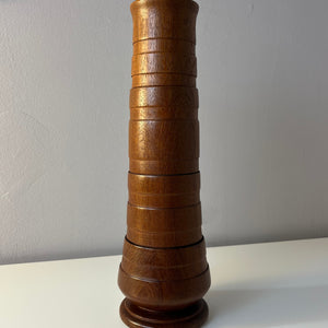 Stapelbare Vase Teak aus Dänemark