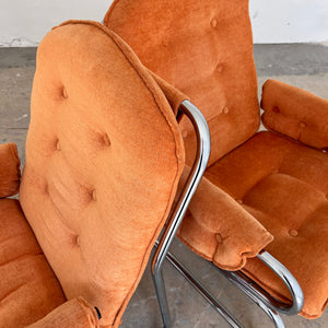 Sessel Halina orange Chrom von Hellerau