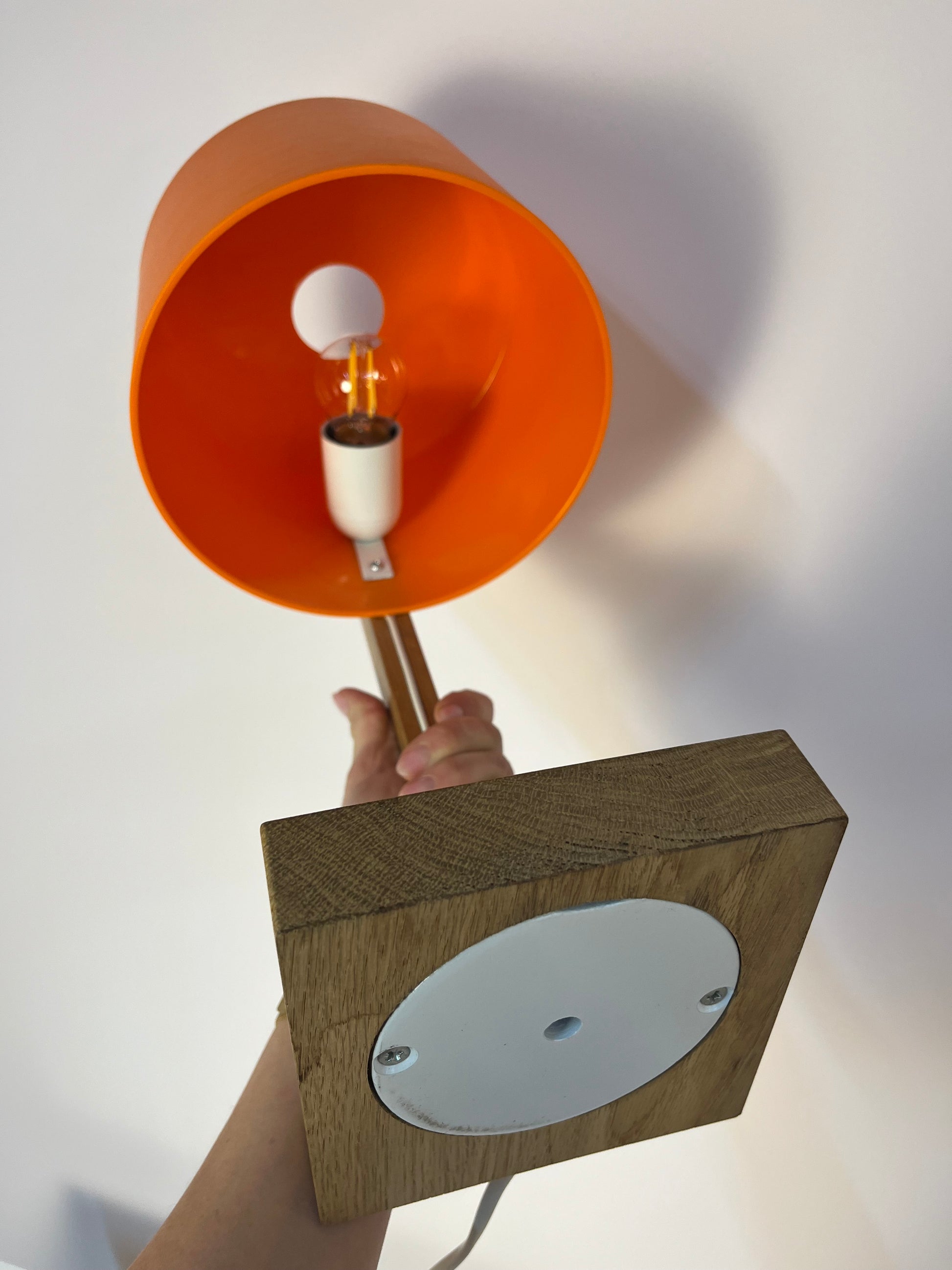 Schreibtischlampe orange Eiche von Luxus Vittsjö
