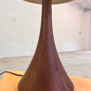 Tischlampe Teak & Rohseide von DOMUS