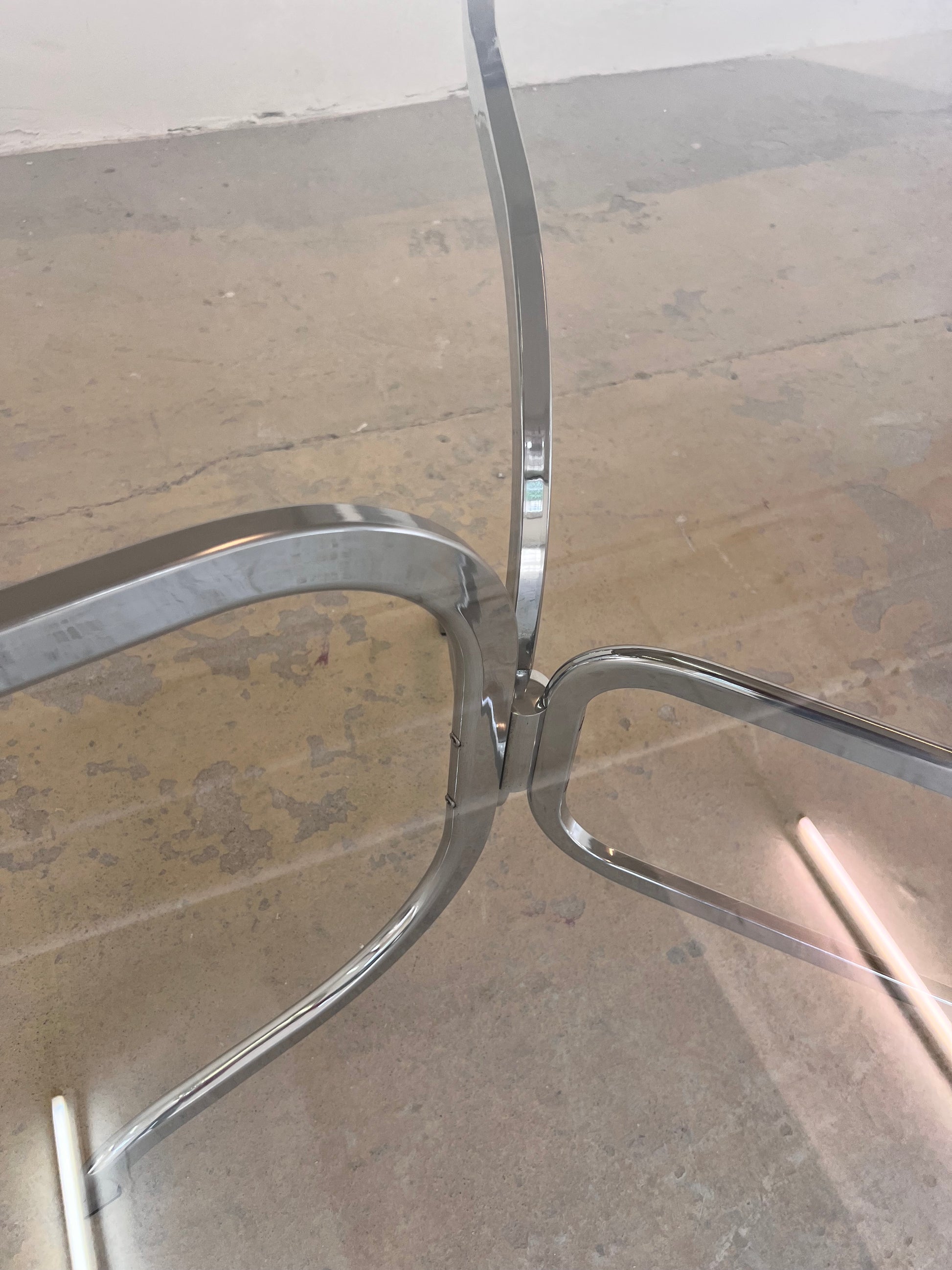 Ovaler Esstisch Chrom & Rauchglas von Gastone Rinaldi für Rima
